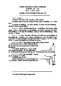 Đề thi chọn học sinh năng khiếu môn Vật lí Lớp 6,7,8 - Năm học 2006-2007