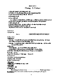 Giáo án chuẩn Vật lí Lớp 8 - Chương trình cả năm - Năm học 2006-2007