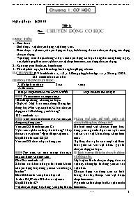 Giáo án môn Vật lí Khối 8 - Chương trình cả năm - Năm học 2010-2011 (bản mới)