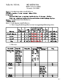 Đề kiểm tra học kì I Vật lí Khối 8 - Năm học 2011-2012