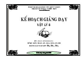 Giáo án Kế hoạch giảng dạy Vật lí Lớp 8 - Chương trình cả năm - Năm học 2009-2010 - Trần Đình Hoàng