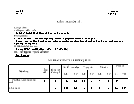 Ma trận đề kiểm tra 1 tiết học kì II môn Vật lí Lớp 8