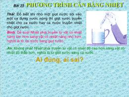 Bài giảng Vật lý Lớp 8 - Bài 25: Phương trình