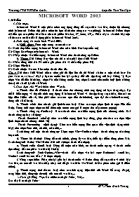 Bài soạn Microsoft word 2003 - Phan Đình Trung - Trường PTDTNT Gio Linh