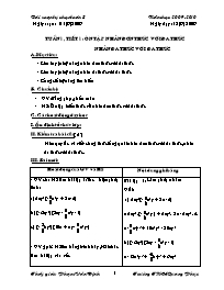 Bài soạn tự chọn Đại số Lớp 8 - Tiết 1+2+3 - Năm 2009-2010 - Phạm Văn Định
