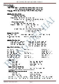 Đề cương ôn tập học kì I Toán Lớp 8 - Hoàng Việt Hải - Trường THCS Ngọc Sơn