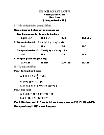 Đề khảo sát Toán Lớp 8 - Năm học 2010-2011