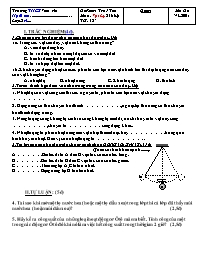 Đề kiểm tra 1 tiết học kì II Vật lí Lớp 8 - Trường THCS An Viên