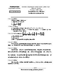 Đề thi học sinh giỏi cấp huyện Toán Lớp 8 - N