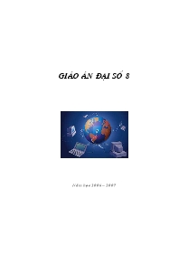 Giáo án Đại số Lớp 8 - Chương 3: Phương trình