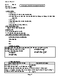 Giáo án Đại số Lớp 8 - Tiết 16, Bài 11: Chia đa thức cho đơn thức - Năm học 2012-2013