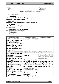 Giáo án học kì I Vật lí Lớp 8 - Năm học 2011-