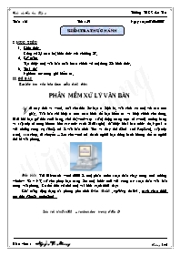 Giáo án Tin học Lớp 6 - Tiết 59: Kiểm tra thực hành- Năm học 2006-2007 - Nguyễn Văn Quang