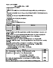 Giáo án Vật lí Khối 8 - Tiết 7: Kiểm tra 1 tiết - Năm học 2010-2011