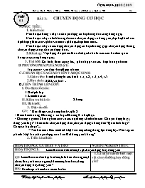 Giáo án Vật lí Lớp 8 - Bài 1: Chuyển động cơ học - Năm học 2009-2010 - Hoàng Đình Tuấn