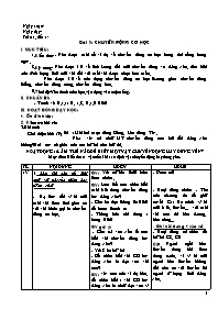 Giáo án Vật lí Lớp 8 - Bài 1 đến 26 - Năm học