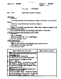 Giáo án Vật lí Lớp 8 - Chương trình cả năm - Năm học 2011-2012 - Nguyễn Mạnh Hùng