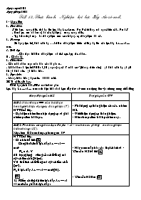 Giáo án Vật lí Lớp 8 - Tiết 13 đến 19 - Năm h