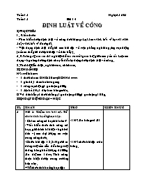 Giáo án Vật lí Lớp 8 - Tiết 15, Bài 14: Định luật về công - Năm học 2005-2006