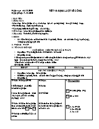 Giáo án Vật lí Lớp 8 - Tiết 16: Định luật về công - Năm học 2010-2011