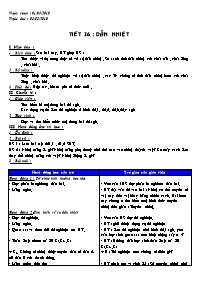 Giáo án Vật lí Lớp 8 - Tiết 26: Dẫn nhiệt - Năm học 2009-2010