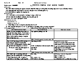 Giáo án Vật lí Lớp 8 - Tiết 29, Bài 25: Phương trình cân bằng nhiệt - Năm học 2009-2010 - Phan Ngọc Lan