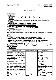 Giáo án Vật lí Lớp 8 - Tiết 32: Bài tập - Năm học 2011-2012