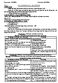 Giáo án Vật lí Lớp 8 - Tiết 5: Sự cân bằng lực - Quán tính - Năm học 2011-2012