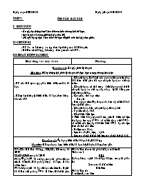 Giáo án Vật lí Lớp 8 - Tiết 7: Ôn tập: Bài tập - Năm học 2011-2012