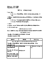 Giáo án Vật lý Khối 8 - Tiết 15: Công cơ học - Năm học 2010-2011