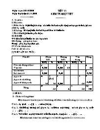 Giáo án Vật lý Lớp 8 - Tiết 11: Kiểm tra 1 tiết - Năm học 2010-2011