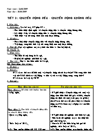 Giáo án Vật lý Lớp 8 - Tiết 3: Chuyển động đều - Chuyển động không đều - Năm học 2009-2010