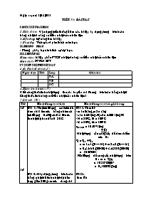 Giáo án Vật lý Lớp 8 - Tiết 31: Bài tập - Năm học 2010-2011