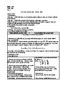 Giáo án Vật lý Lớp 8 - Tiết 5: Sự cân bằng lự