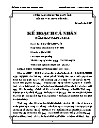 Kế hoạch cá nhân - Năm học 2009-2010 - Nguyễn Anh Tuấn