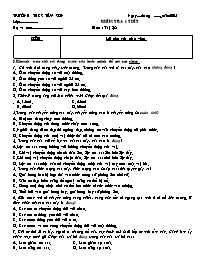 Kiểm tra 1 tiết Vật lí Lớp 8 - Năm học 2005-2