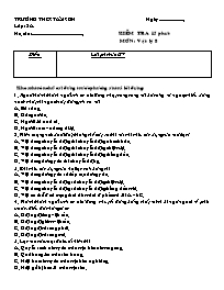 Kiểm tra 15p Vật lí Lớp 8 - Trường THCS Tây Sơn