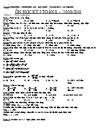 Ôn tập học kì I Toán Lớp 8 - Năm học 2009-2010 - Lê Thắng