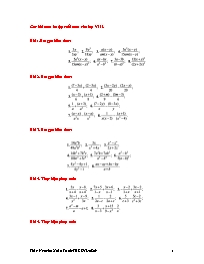 Các bài toán ôn tập cuối năm cho Đại số Lớp 8 - Năm học 2008-2009 - Nguyễn Xuân Tranh