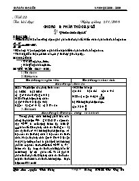 Giáo án Đại số Lớp 8 - Chương 2: Phân thức đạ