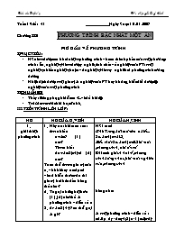 Giáo án Đại số Lớp 8 - Học kì II - Năm học 2006-2007 - Nguyễn Quý Hoài