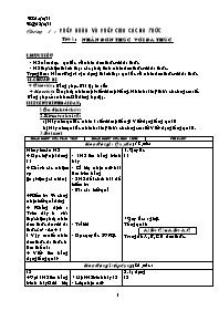 Giáo án Đại số Lớp 8 học kỳ I - Năm học 2011-2012