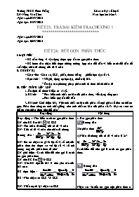 Giáo án Đại số Lớp 8 - Tiết 24: Rút gọn phân thức - Năm học 2012-2013 - Nông Văn Khoa