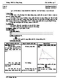 Giáo án Hình học Lớp 7 - Tiết 53, Bài 4: Tính chất ba đường trung tuyến của tam giác - Năm học 2012-2013 - Hoàng Thị Thu