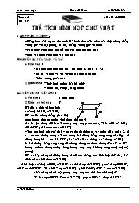 Giáo án Hình học Lớp 8 - Tiết 59: Thể tích hình hộp chữ nhật - Năm học 2004-2005 - Huỳnh Thị Tẩn