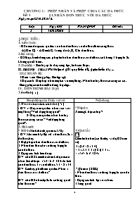 Giáo án môn Đại số Lớp 8 - Chương trình cơ bản - Năm học 2010-2011