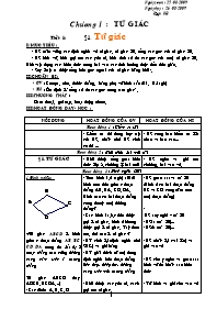 Giáo án môn Hình học Lớp 8 - Học kỳ I - Năm học 2009-2010