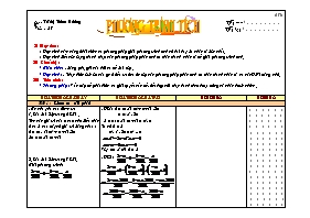 Giáo án Đại số Lớp 8 - Tiết 47: Phương trình 