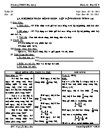 Giáo án Đại số Lớp 9 - Tiết 42, Bài 6: Giải bài toán bằng cách lập hệ phương trình (Tiếp theo) - Năm học 2011-2012 - Nguyễn Huy Du