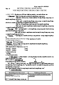 Giáo án Hình học Lớp 8 - Tiết 18: Đường thẳng song song với một đường thẳng cho trước - Năm học 2010-2011